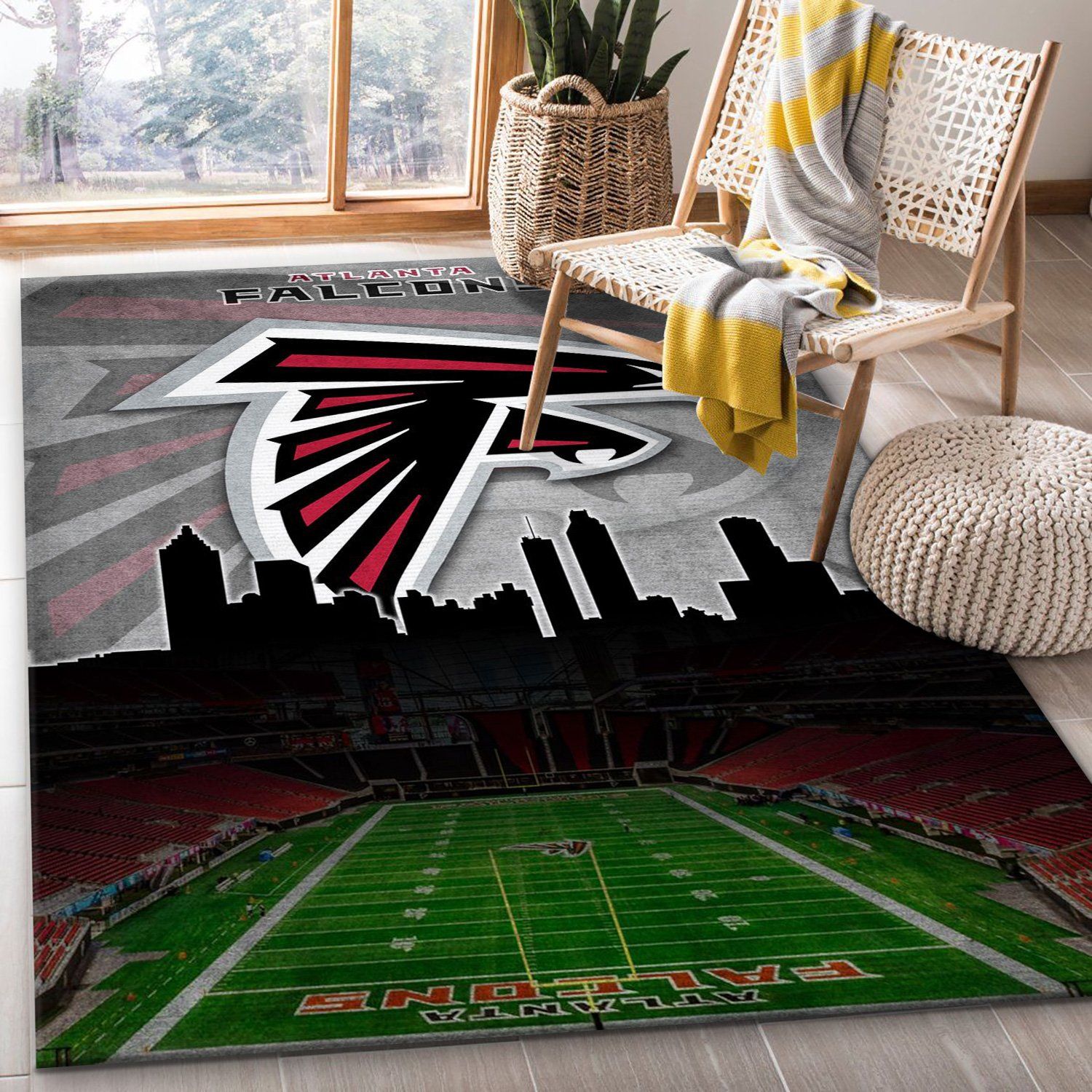 Atlanta Falcons Nfl Team Logo Retro Style Nice Gift Home Decor Rectangle  Area Rug - Travels in Translation