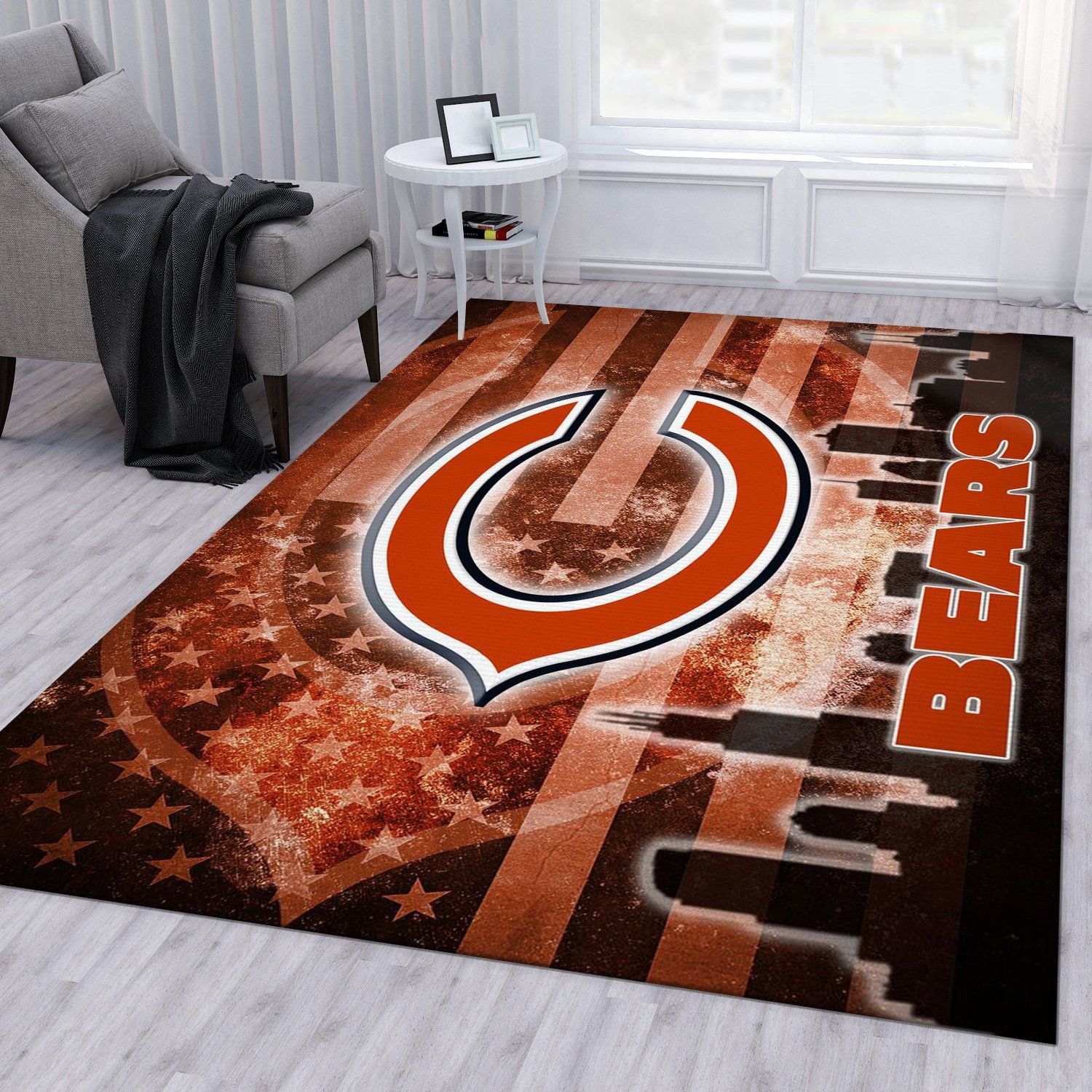 Chicago Bears NFL Rug Bedroom Rug Christmas Gift US Decor