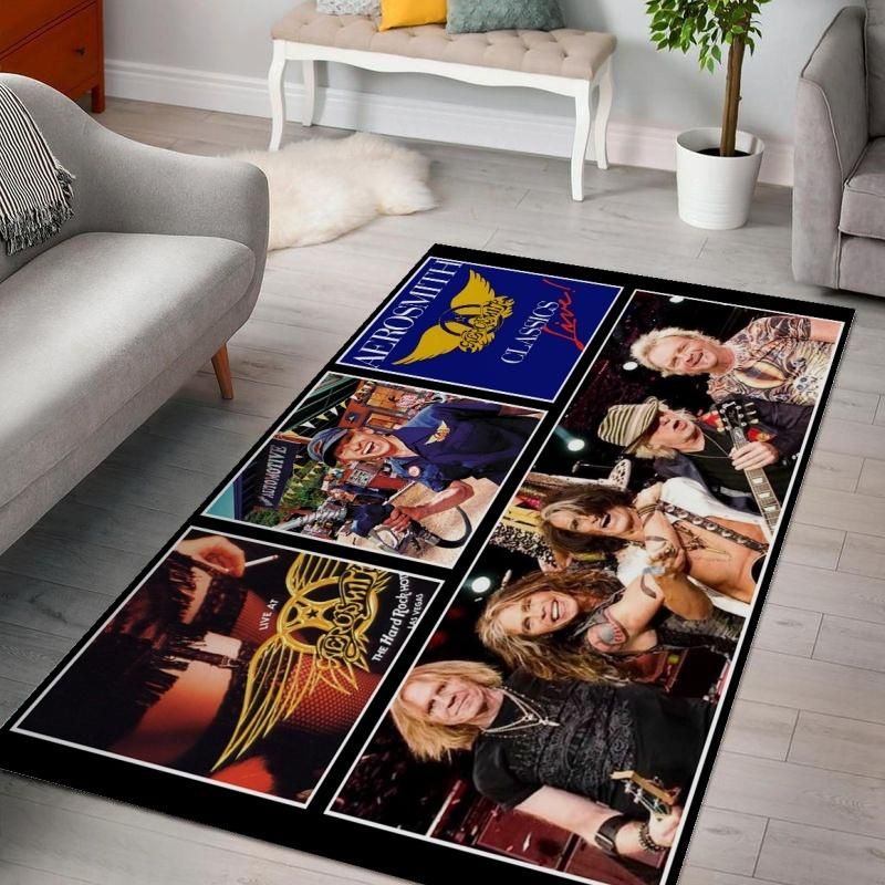 Aerosmith Live Albums 1 Living Room Area Rug Carpet, Living room and bedroom Rug, US Gift Decor