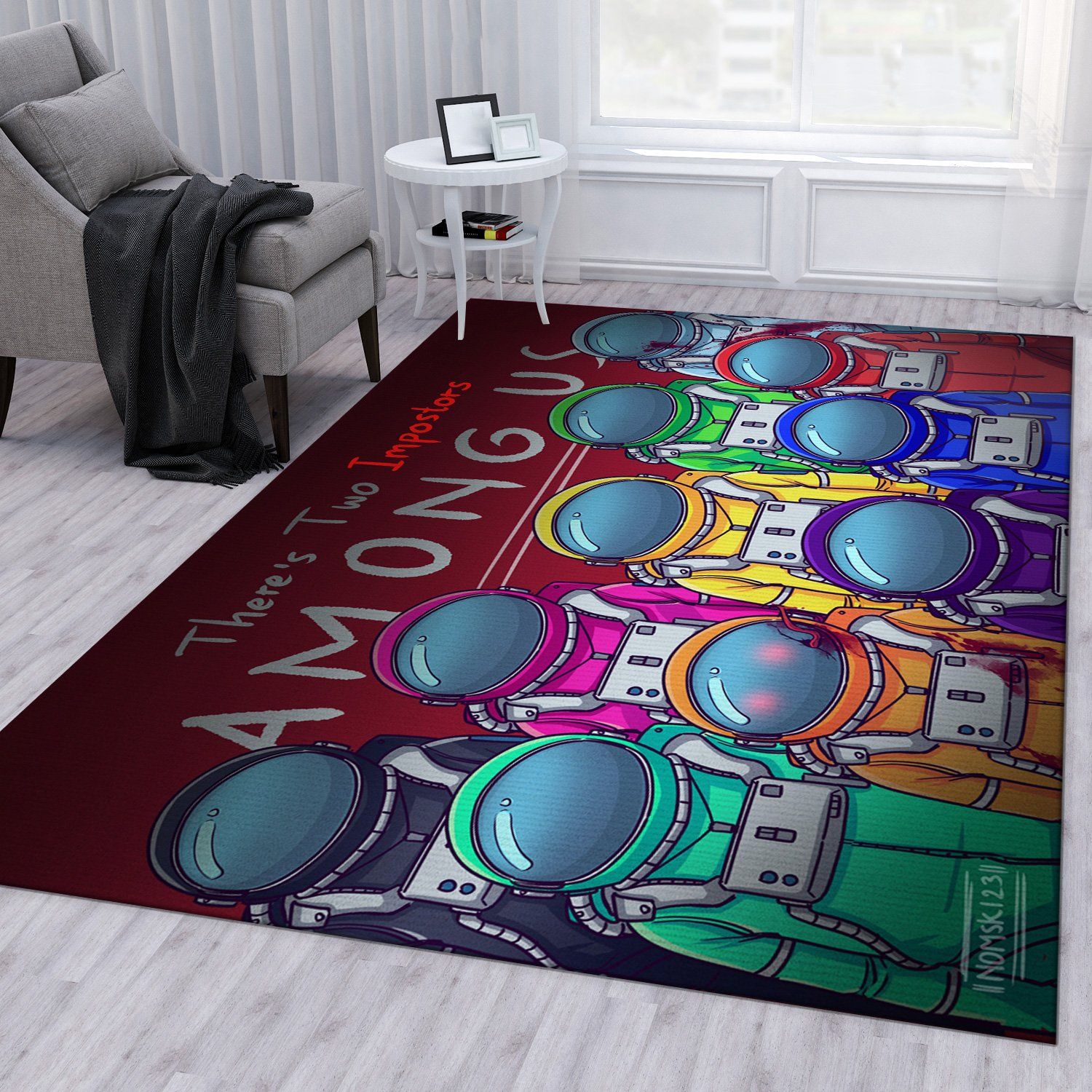 Among Us Ver1 Area Rug For Christmas Bedroom Rug Home US Decor