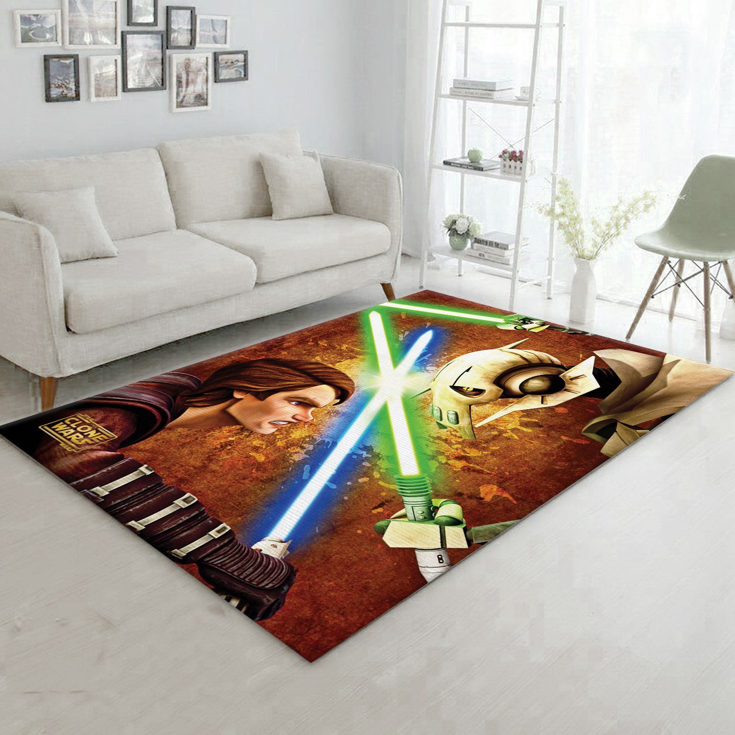 Anakin Vs Grievous Star War Character Rug, Living Room Rug, Family Gift US Decor