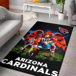 Arizona cardinals nfl team logos and us type 3174 Rectangle Rug