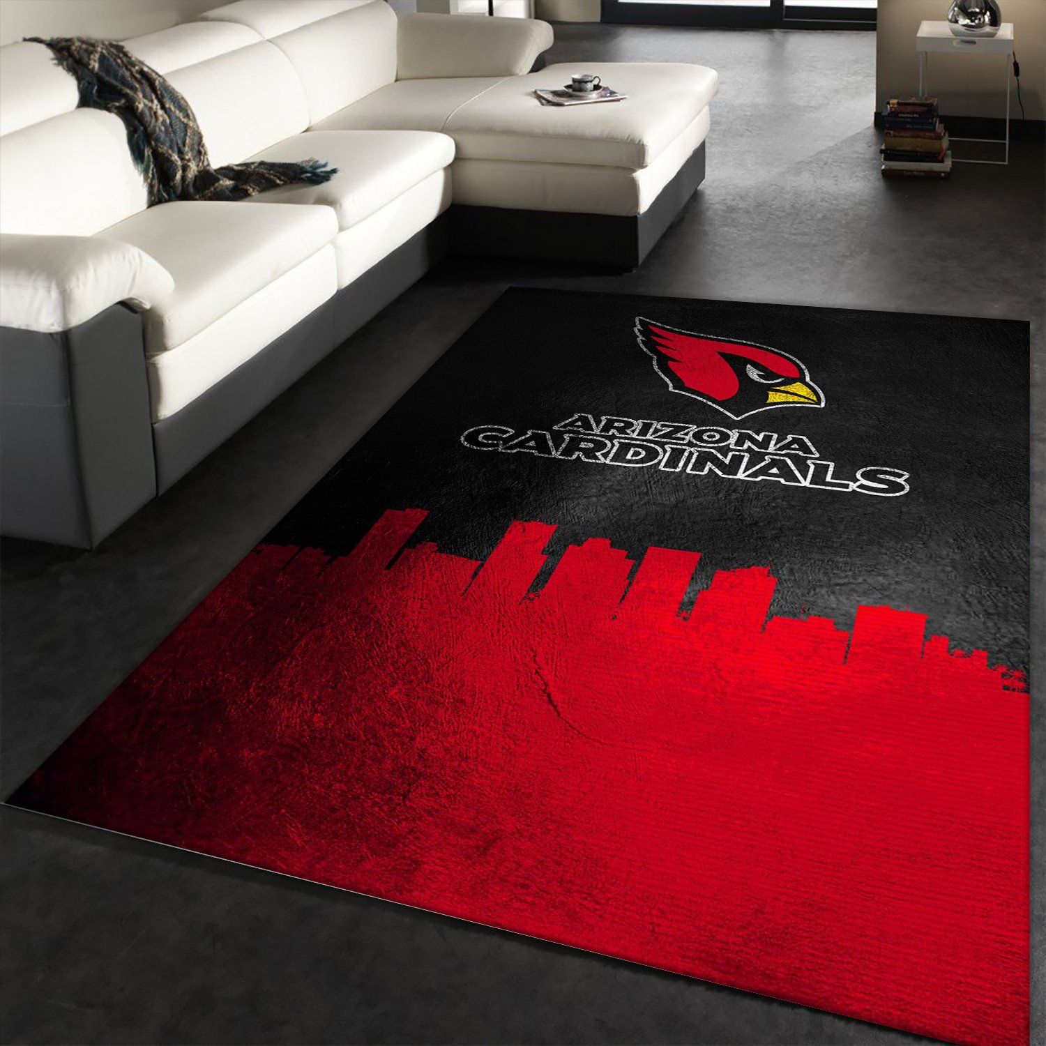 Arizona Cardinals Skyline NFL Area Rug Carpet, Kitchen Rug, Family Gift US Decor