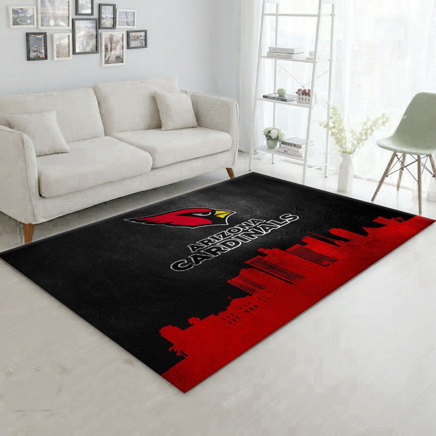 Arizona Cardinals Skyline NFL Team Logos Area Rug, Living Room Rug, Christmas Gift US Decor