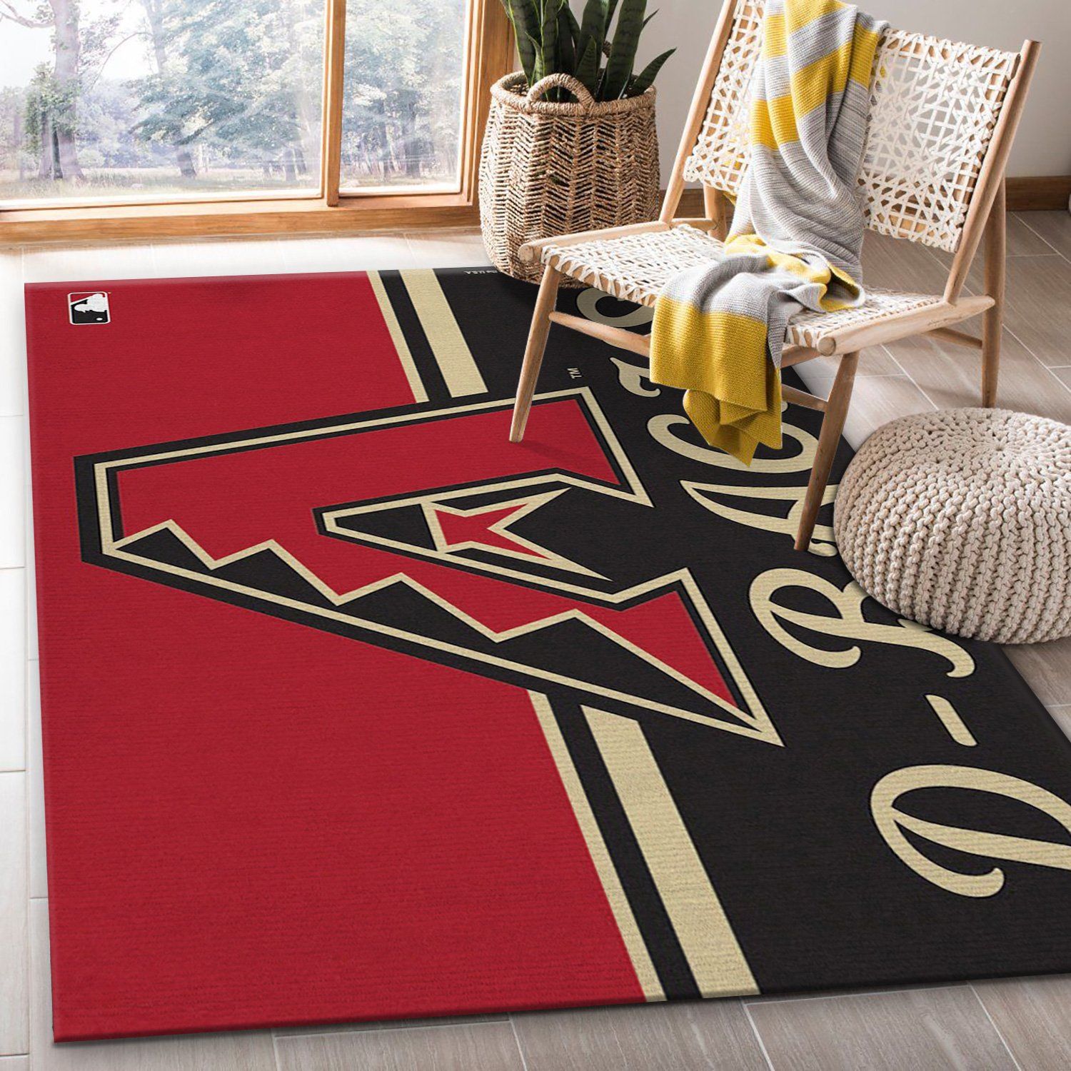 Arizona Diamondbacks Wincraft Area Rug Carpet, Living room and bedroom Rug, US Gift Decor