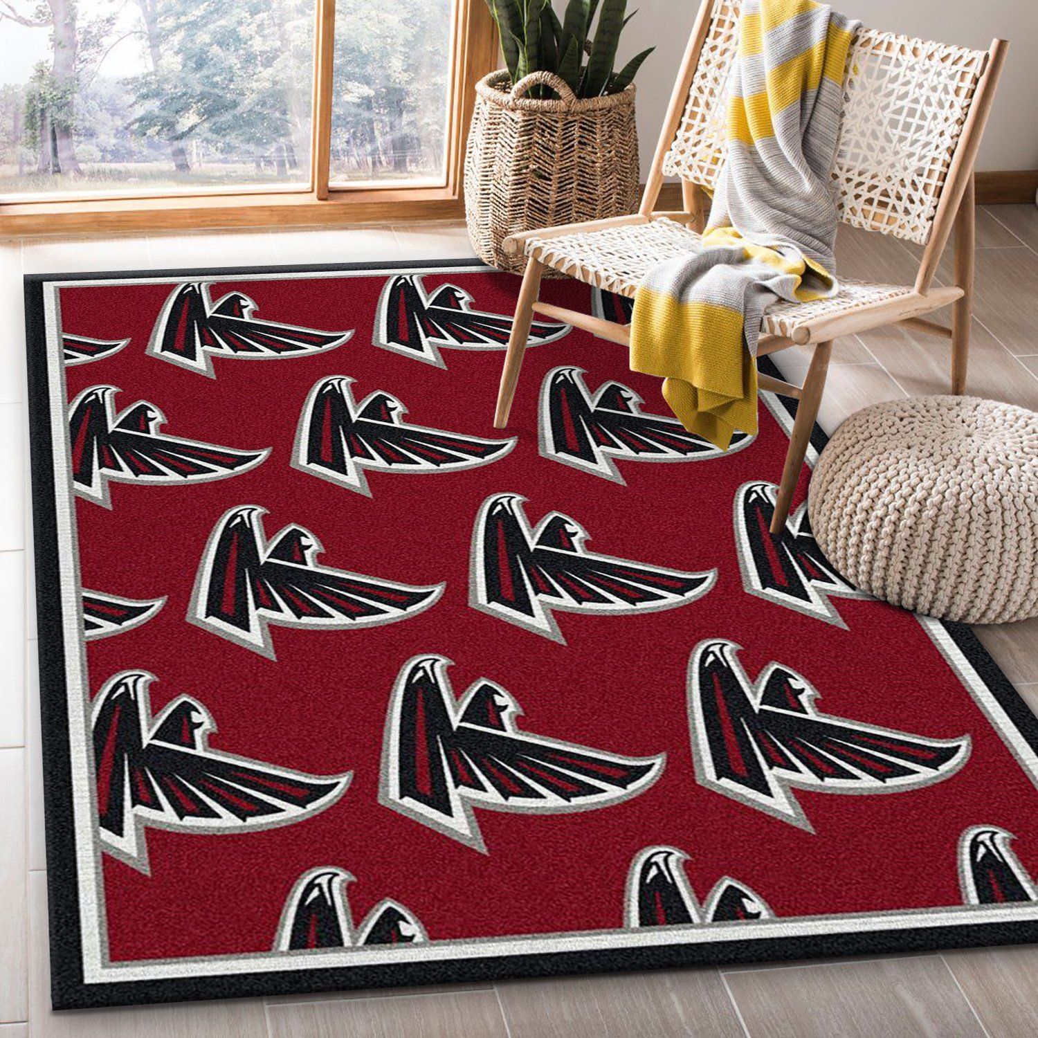 Atlanta Falcons Repeat Rug Nfl Team Area Rug Carpet, Kitchen Rug, Family Gift US Decor