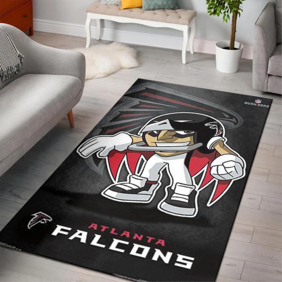 Atlanta Falcons Rusher Nfl Rush Zone Character Area Rug Rugs For Living Room Rug Home Decor