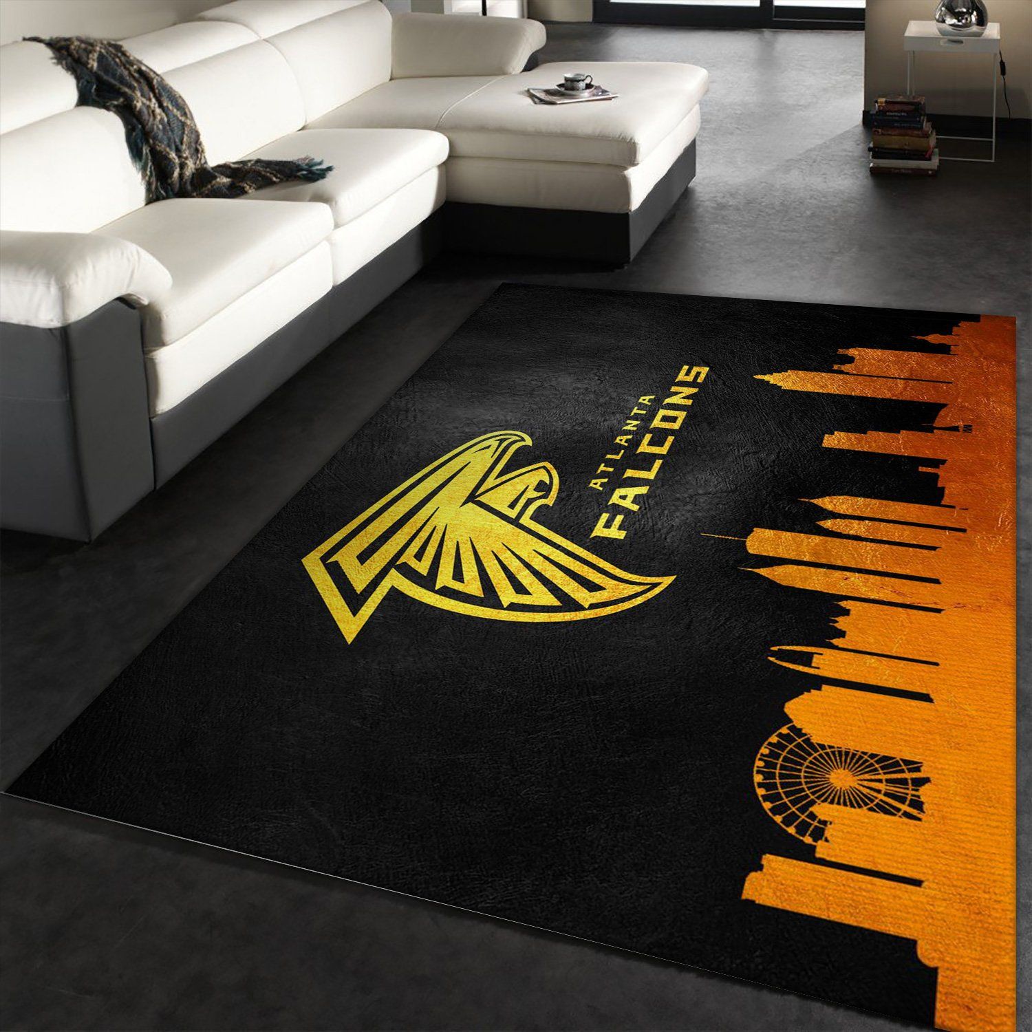 Atlanta Falcons Skyline NFL Area Rug, Bedroom, Home US Decor