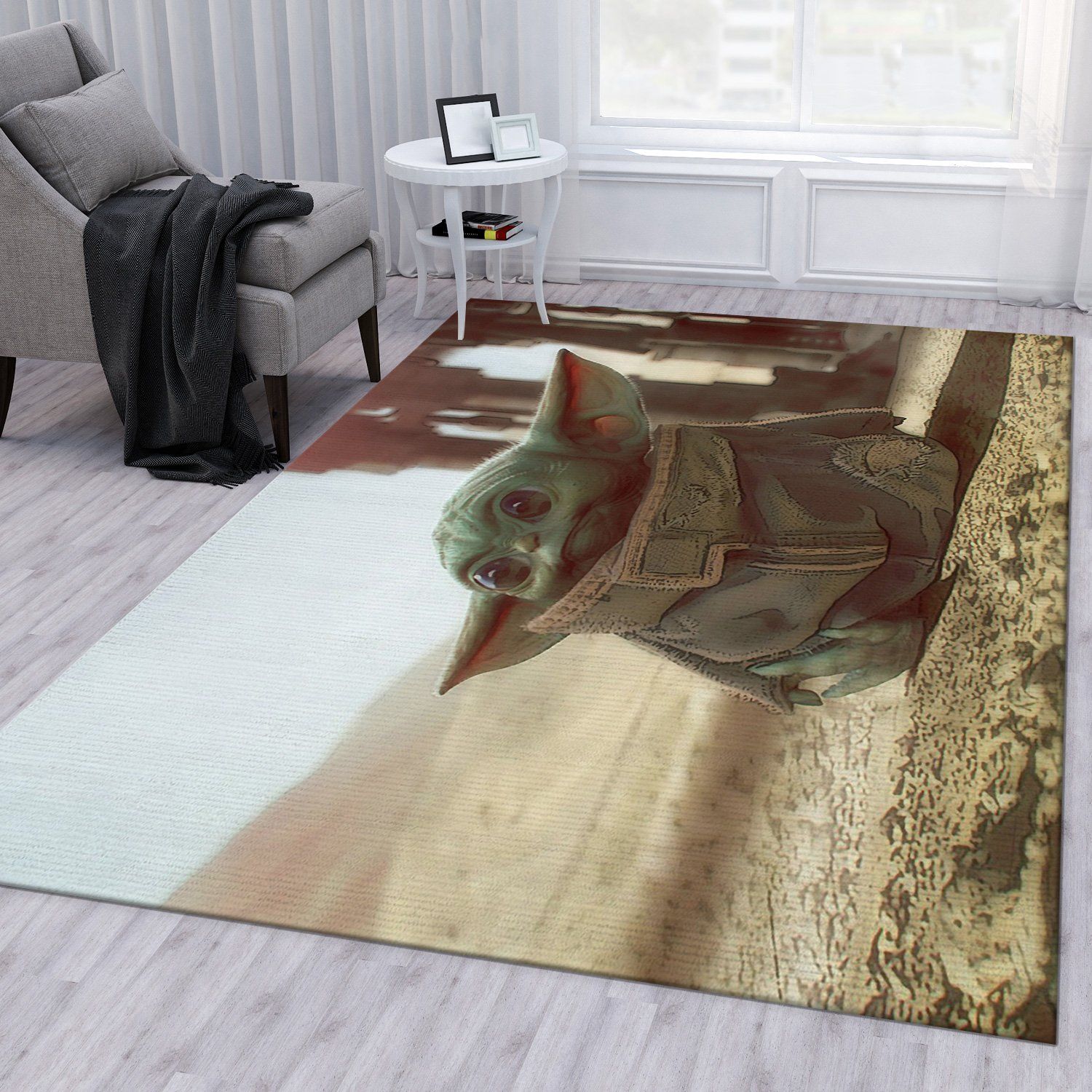 Baby Yoda Area Rug Living Room Rug US Gift Decor