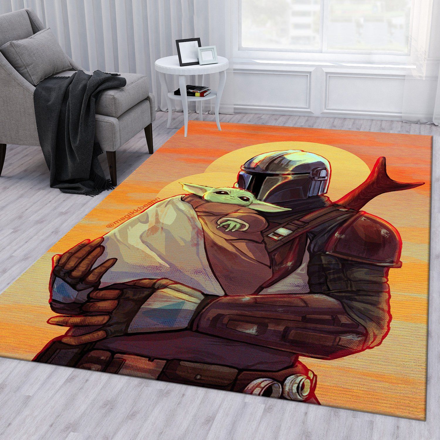 Baby Yoda Ver13 Area Rug Living Room Rug Home US Decor