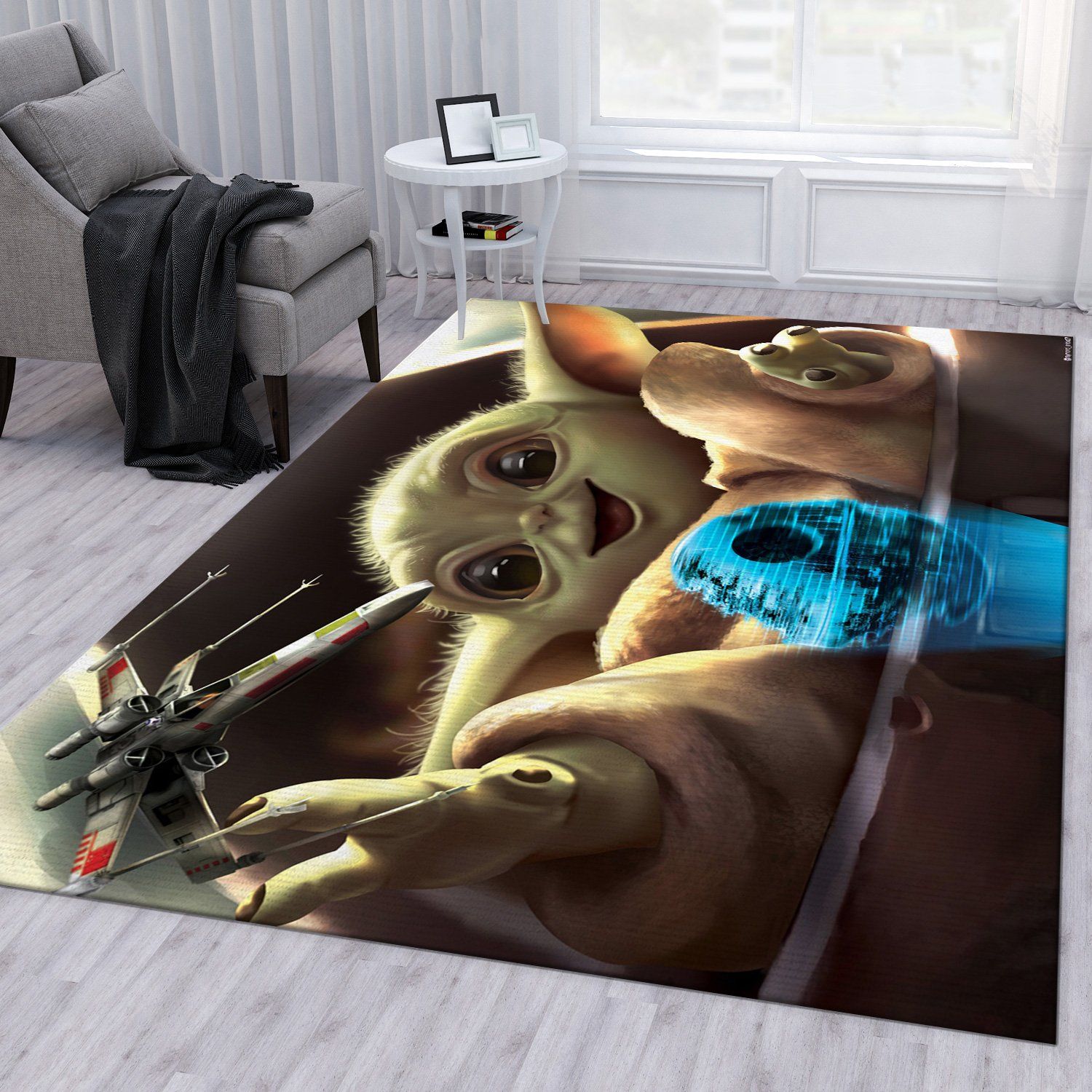 Baby Yoda Ver2 Area Rug Living Room Rug Home US Decor