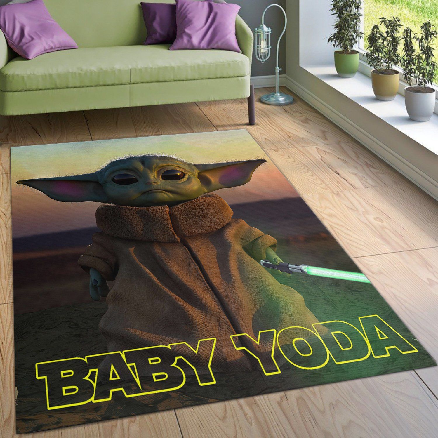 Baby Yoda Ver8 Area Rug Living Room Rug Home US Decor