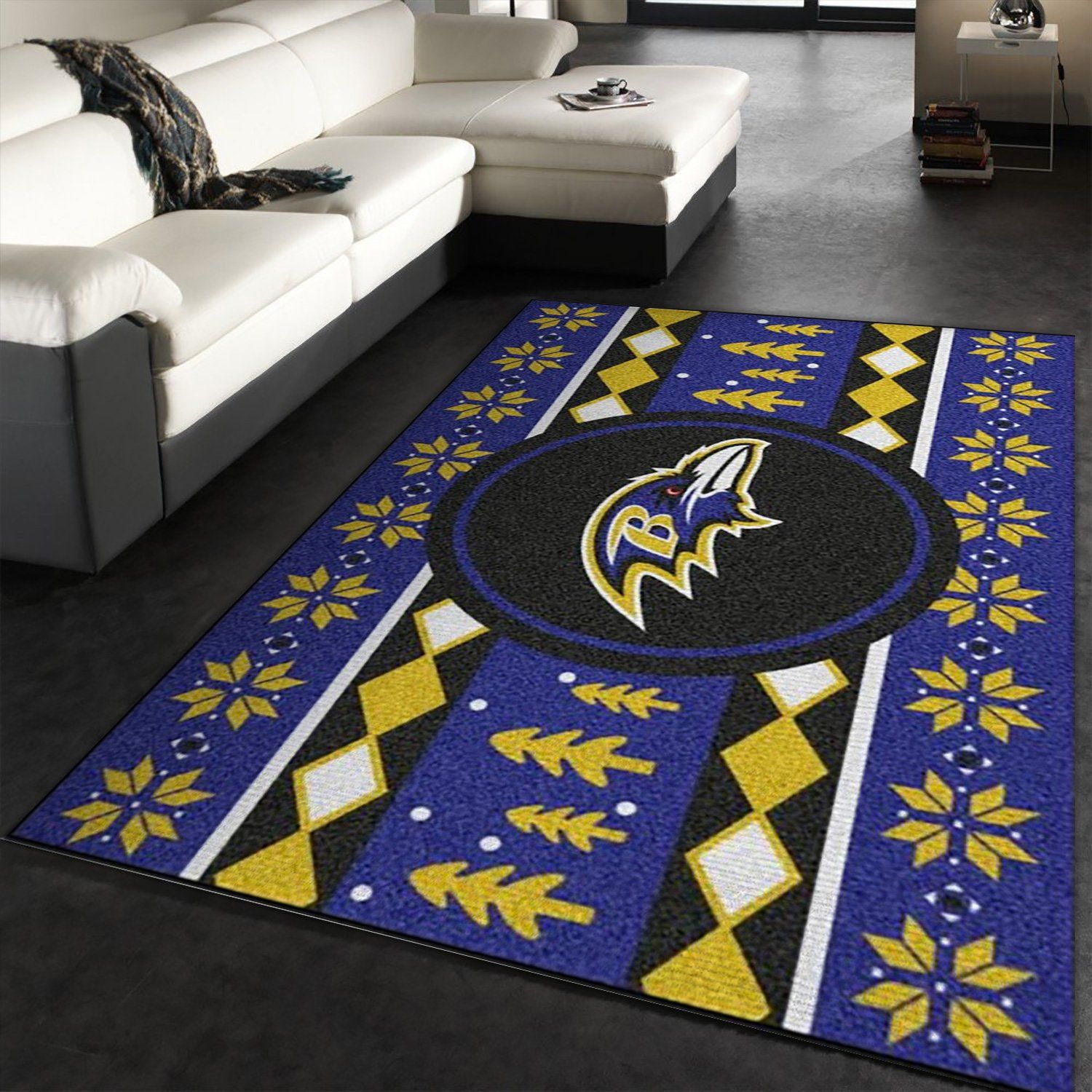 Baltimore Ravens Nfl Area Rug Carpet, Living Room Rug, Christmas Gift US Decor