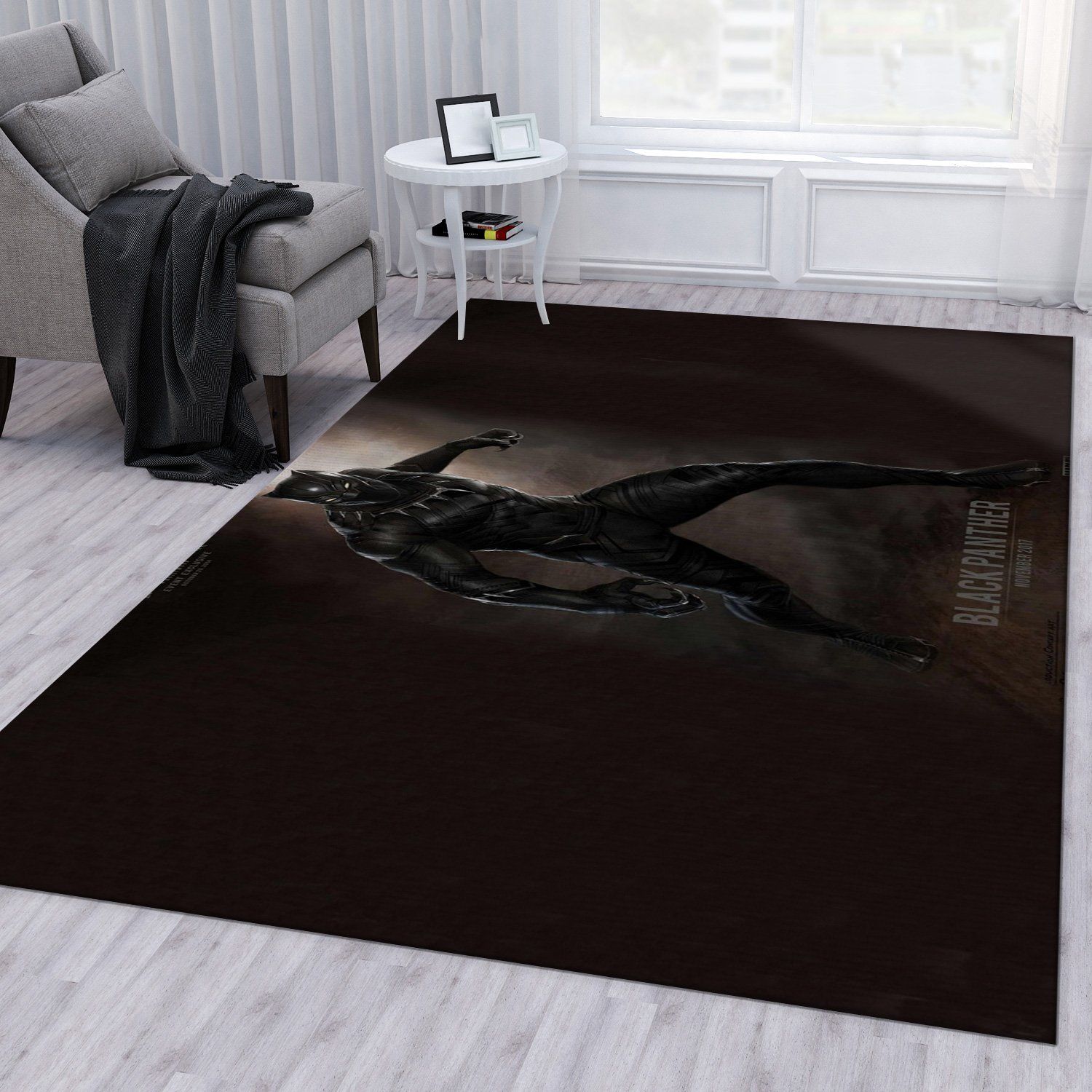 Black Panther Ver5 Rug Bedroom Rug Home US Decor