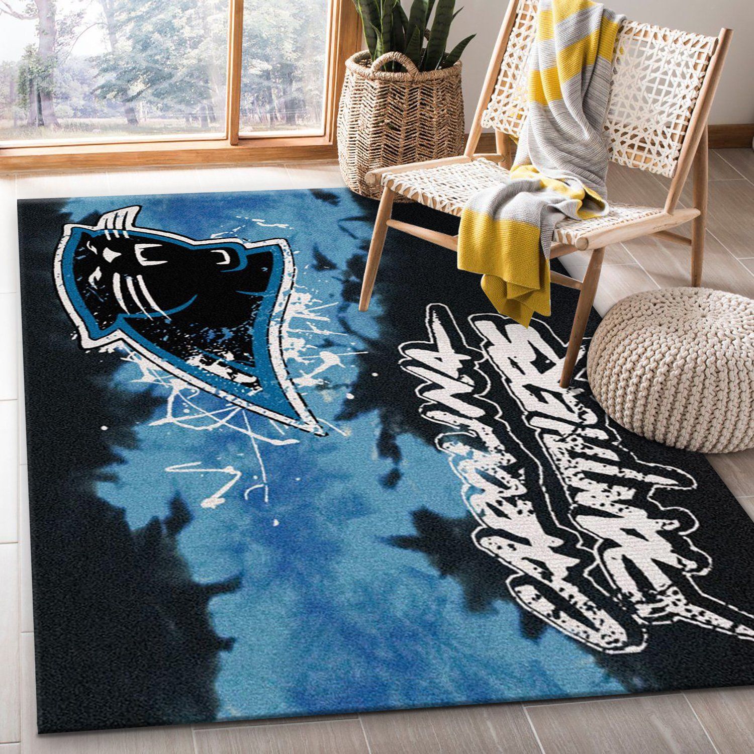 Carolina Panthers Fade Rug Nfl Team Area Rug, Living Room Rug, US Gift Decor