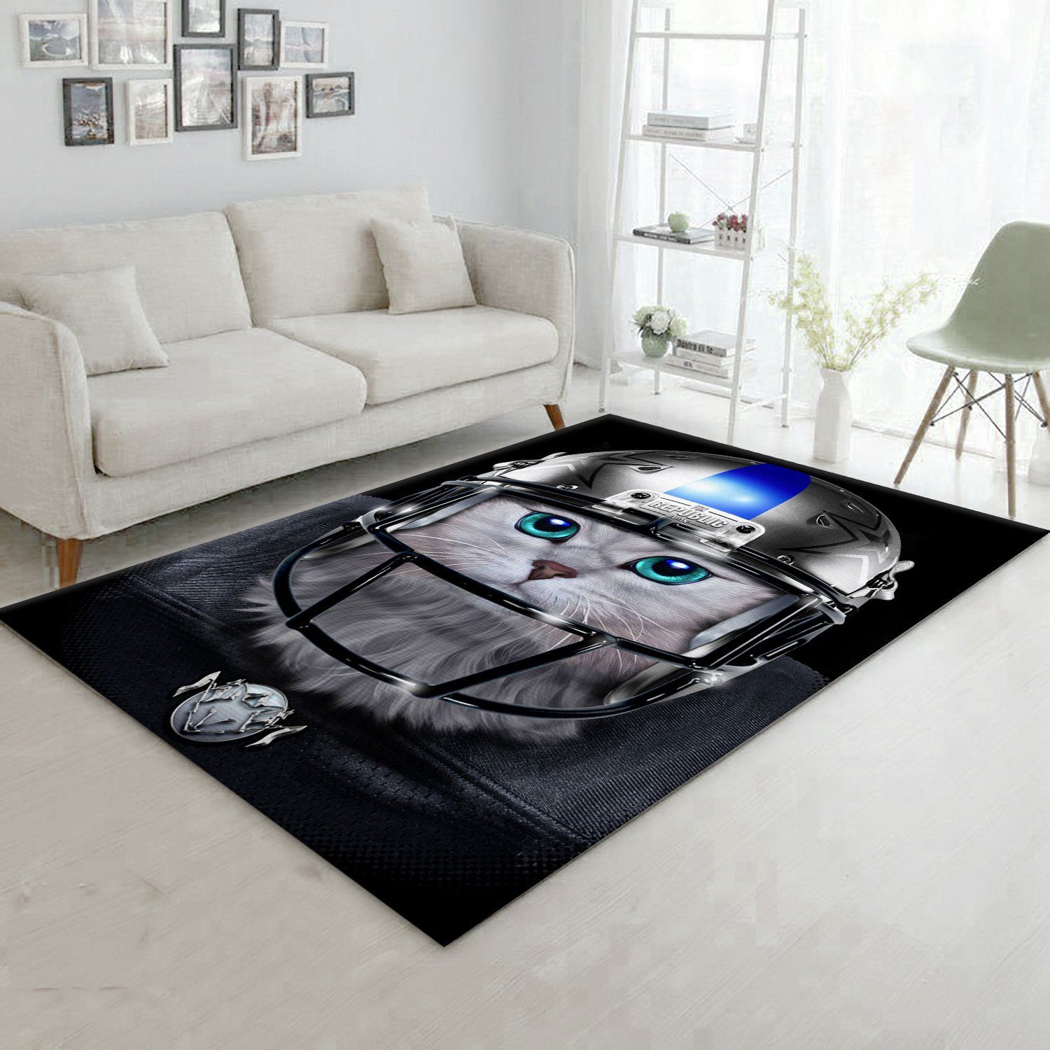 Cat Football Player Area Rug For Christmas Living room and bedroom Rug Home US Decor