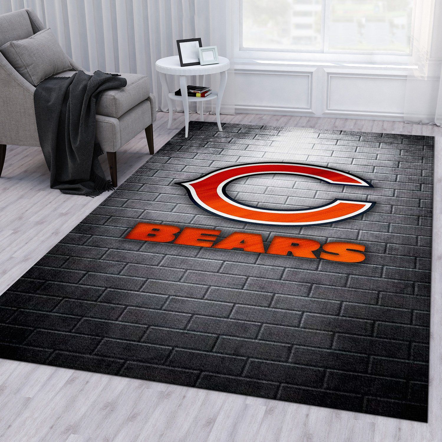 NFL Chicago Bears Football Field Runner Mat Area Rug