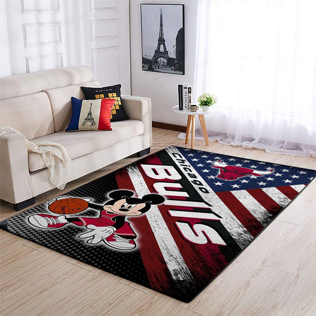 Chicago Bulls Nba Team Logo Mickey Us Style Nice Gift Home Decor Rectangle Area Rug