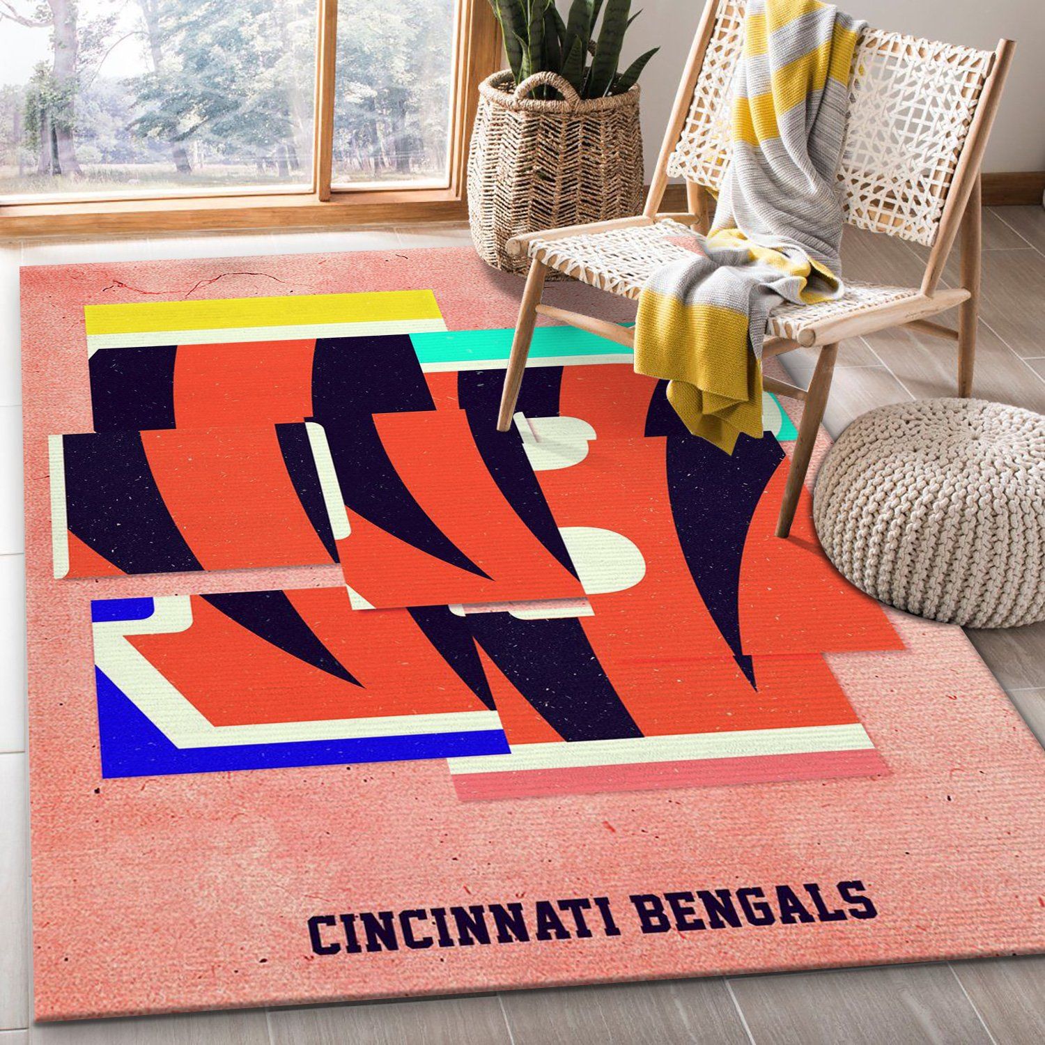 Cincinnati Bengals Football Rug