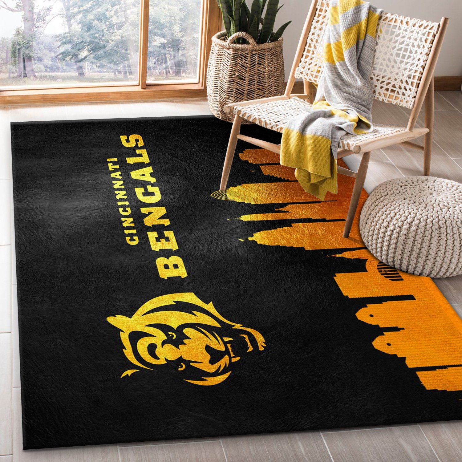 Cincinnati Bengals Football Rug