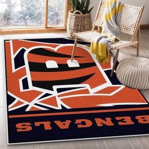 NFL Team Repeat Rug - Cincinnati Bengals (Black Background), 3'10x5'4 -  Cincinnati Bengals (Black Background) | NFL Team Repeat Rug