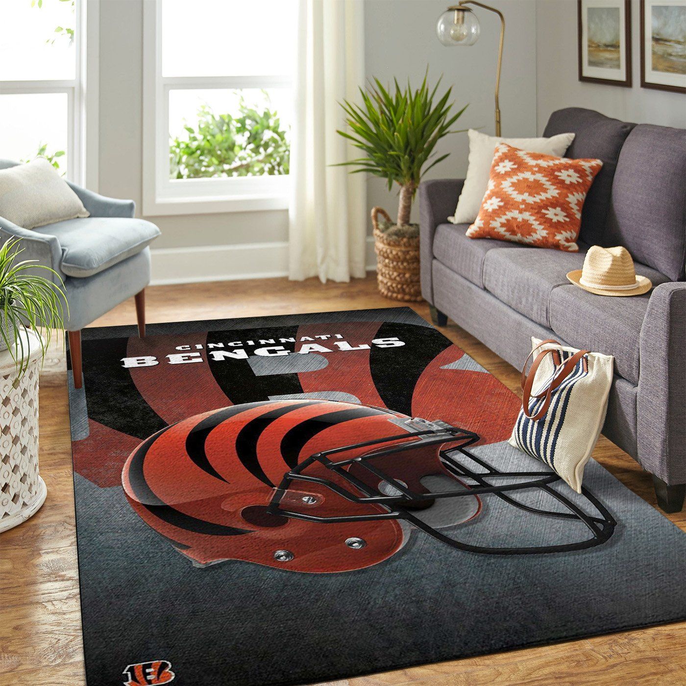 Cincinnati Bengals Skyline Nfl Area Rug For Christmas Living Room