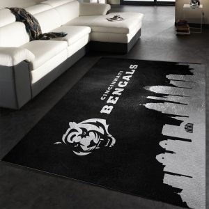 NFL Team Repeat Rug - Cincinnati Bengals (Black Background), 3'10x5'4 -  Cincinnati Bengals (Black Background) | NFL Team Repeat Rug