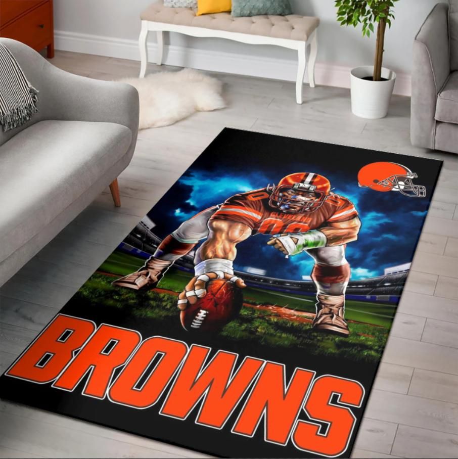 Cleveland Browns Skyline NFL Living Room Carpet Rug Home Decor