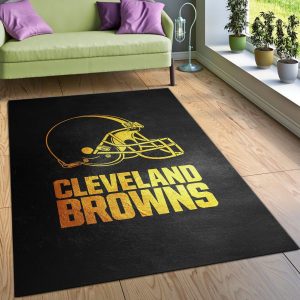 Cleveland Browns Skyline NFL Team Logos Area Rug, Living Room Rug