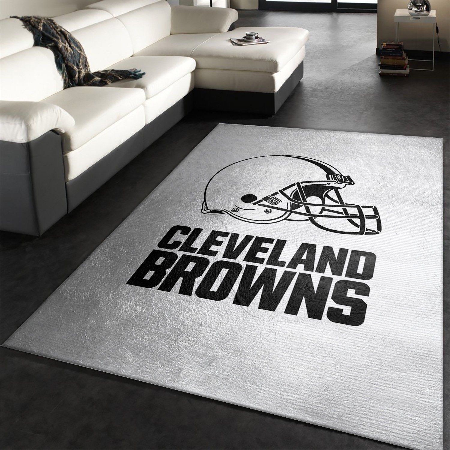 Cleveland Browns Skyline NFL Team Logos Area Rug, Living Room Rug