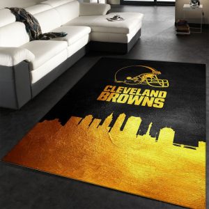 Cleveland Browns Silver NFL Team Logos Area Rug, Bedroom, Home US