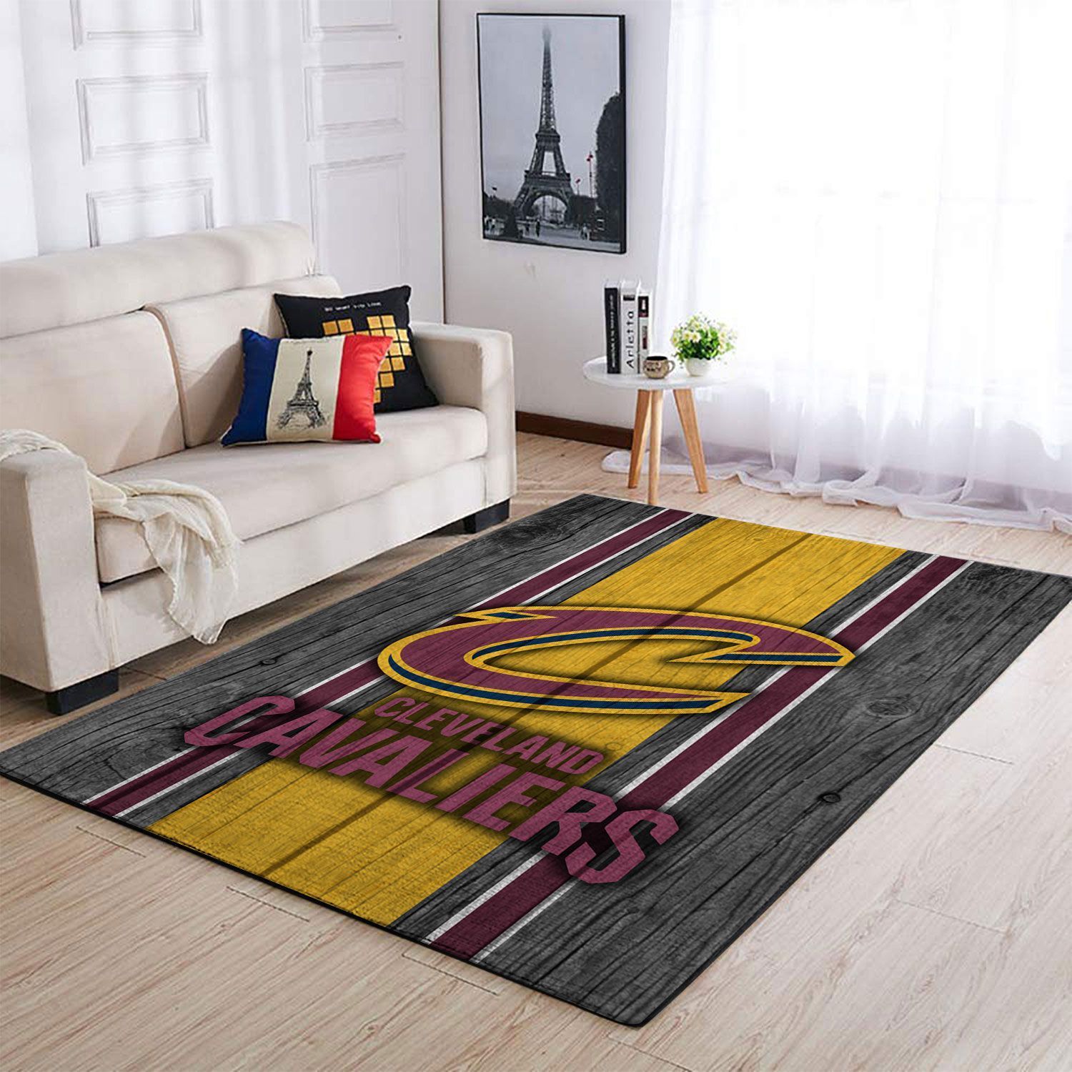 Cleveland Cavaliers Nba Team Logo Wooden Style Nice Gift Home Decor Rectangle Area Rug