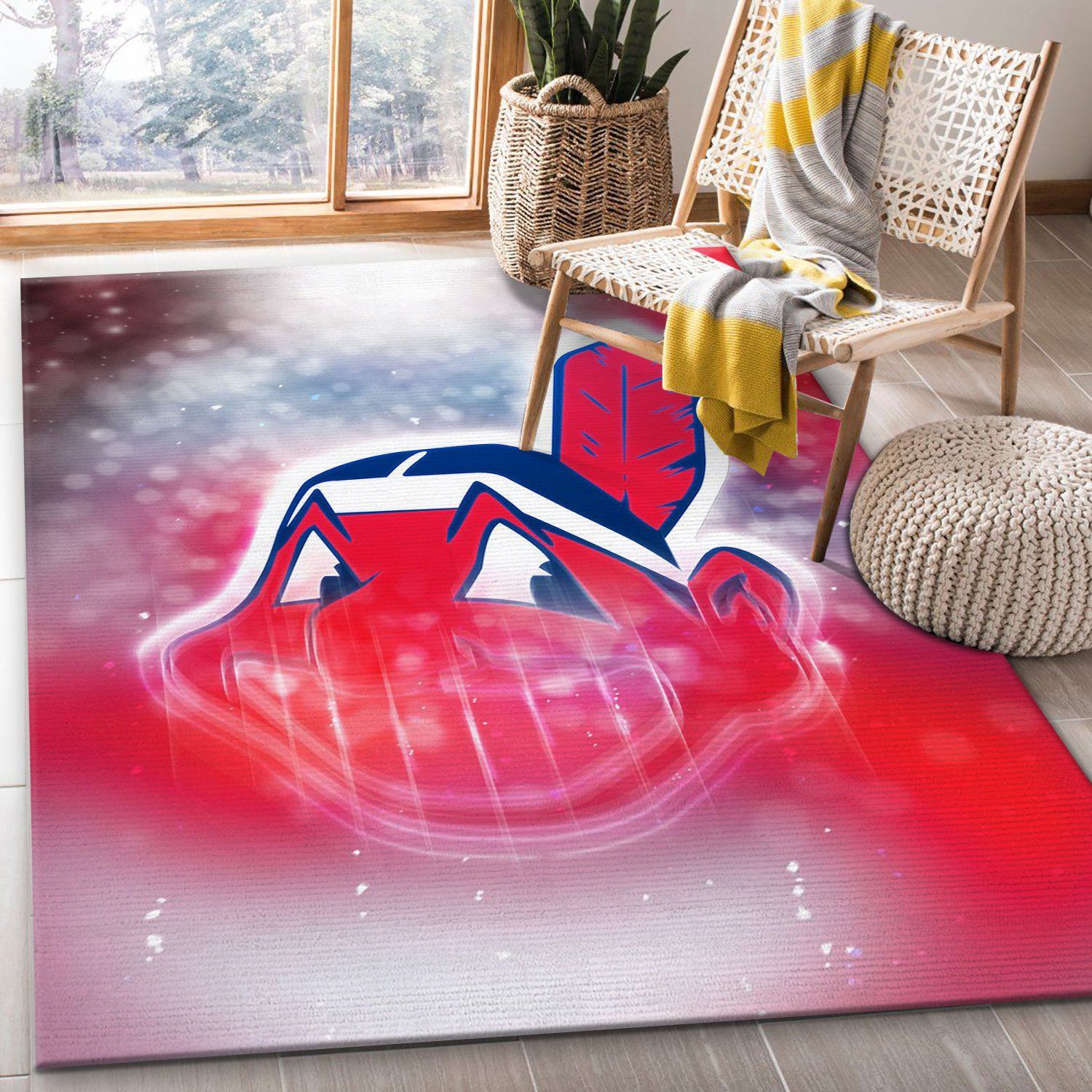 Cleveland Indians NFL Area Rug Bedroom Rug Christmas Gift US Decor