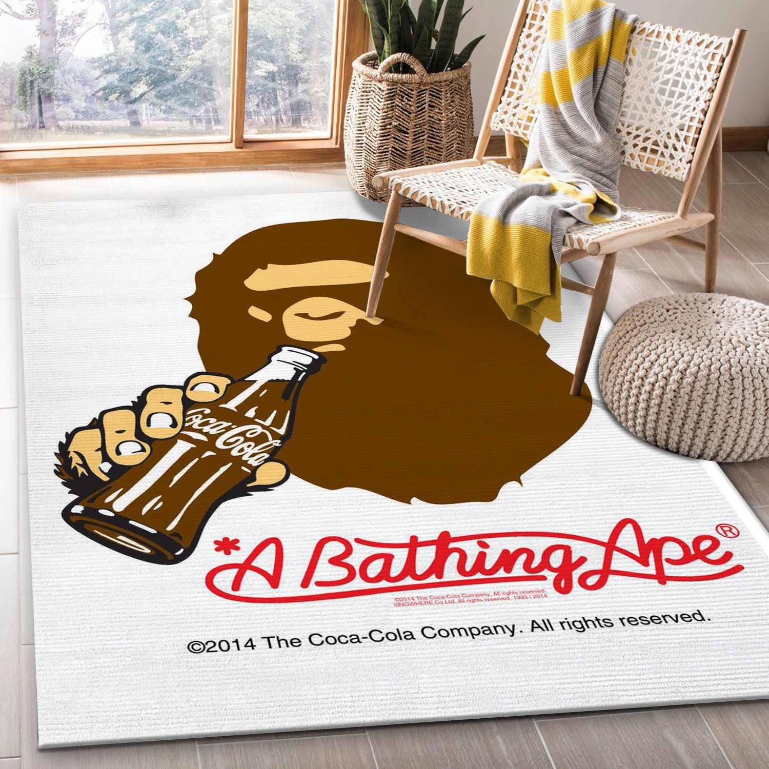 BAPE Ape Head Rug Brown - US