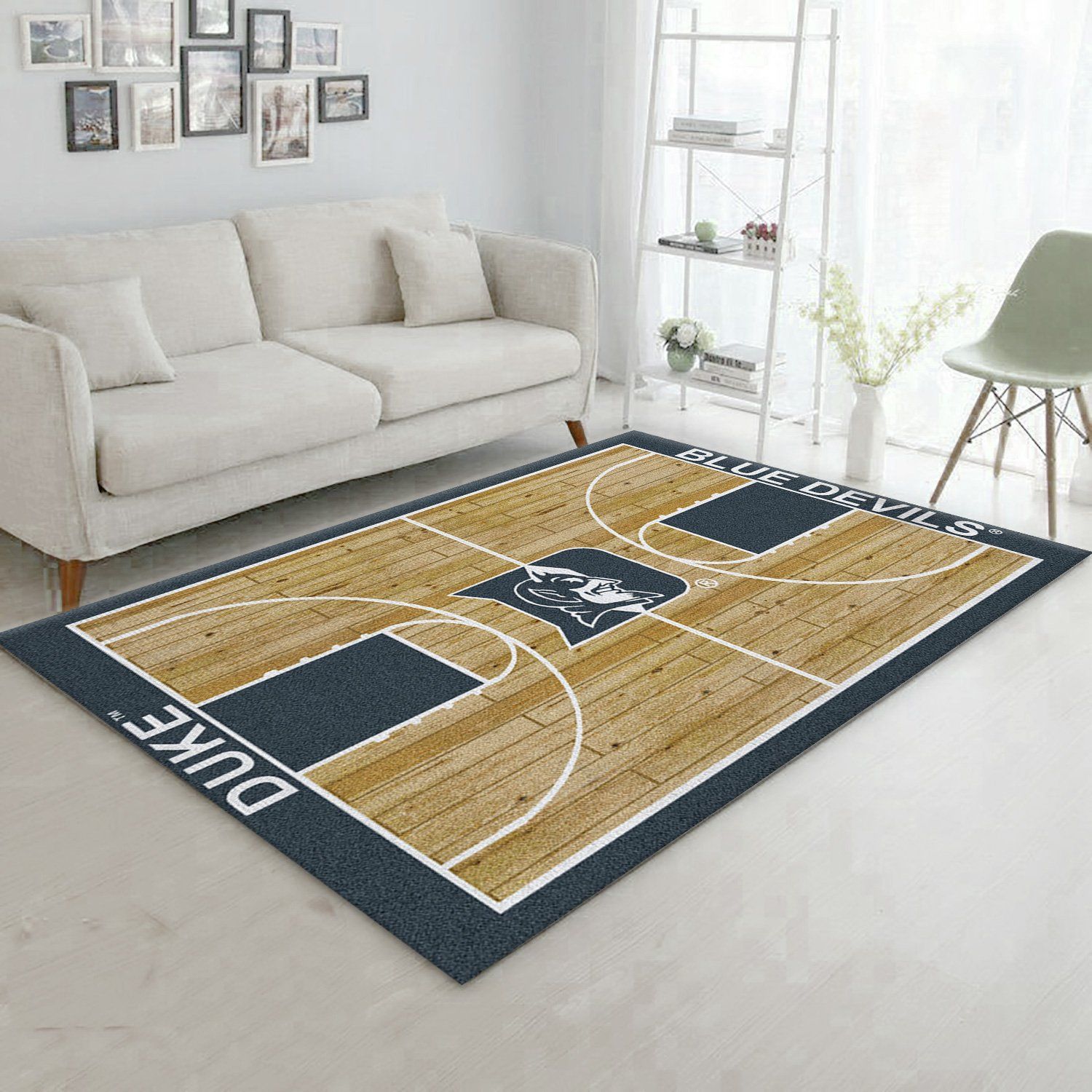 College Home Court Duke Basketball Team Logo Area Rug, Bedroom Rug, Christmas Gift US Decor