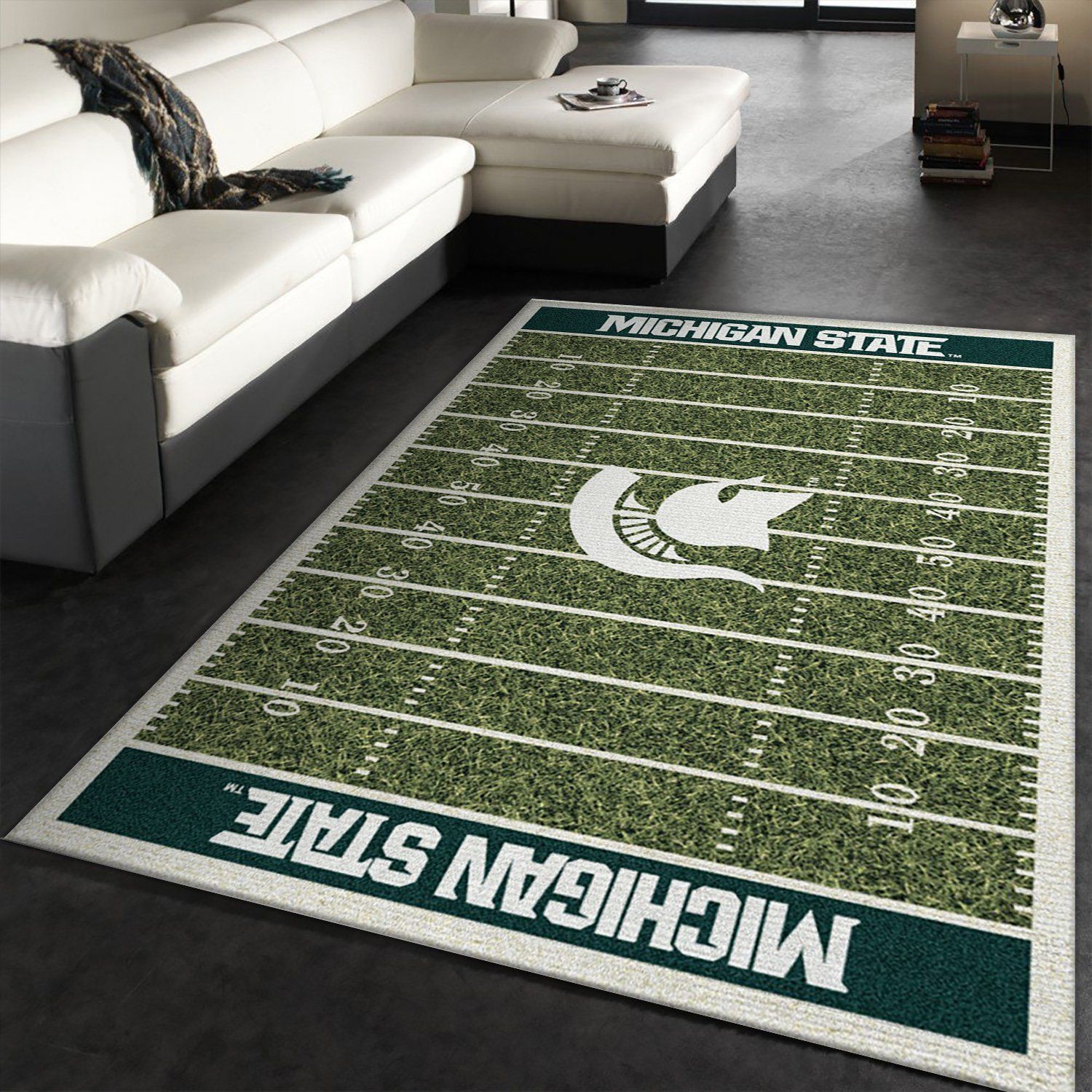 College Michigan State NFL Team Logo Area Rug, Bedroom Rug, Family Gift US Decor