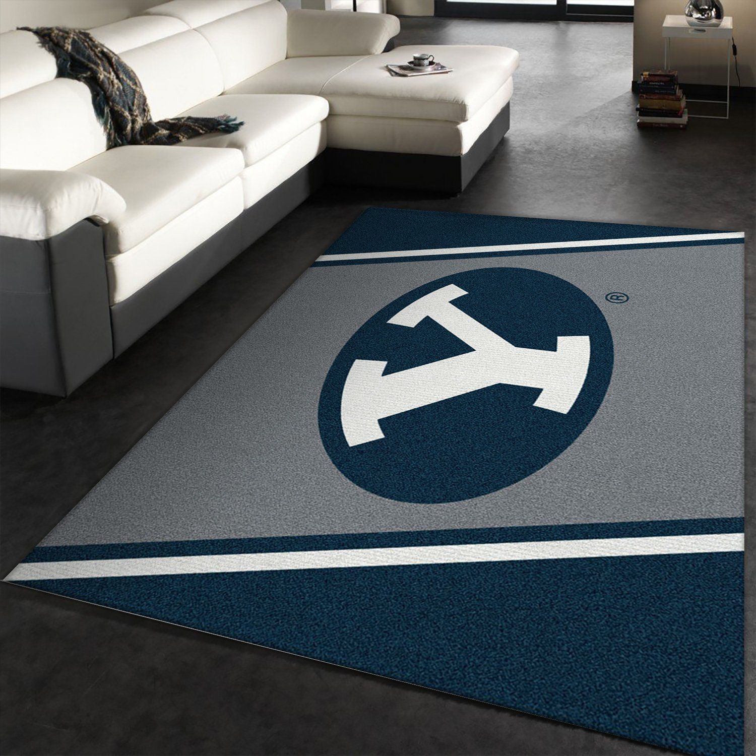 College Spirit Brigham Young Sport Area Rug Carpet Team Logo Family Gift US Decor