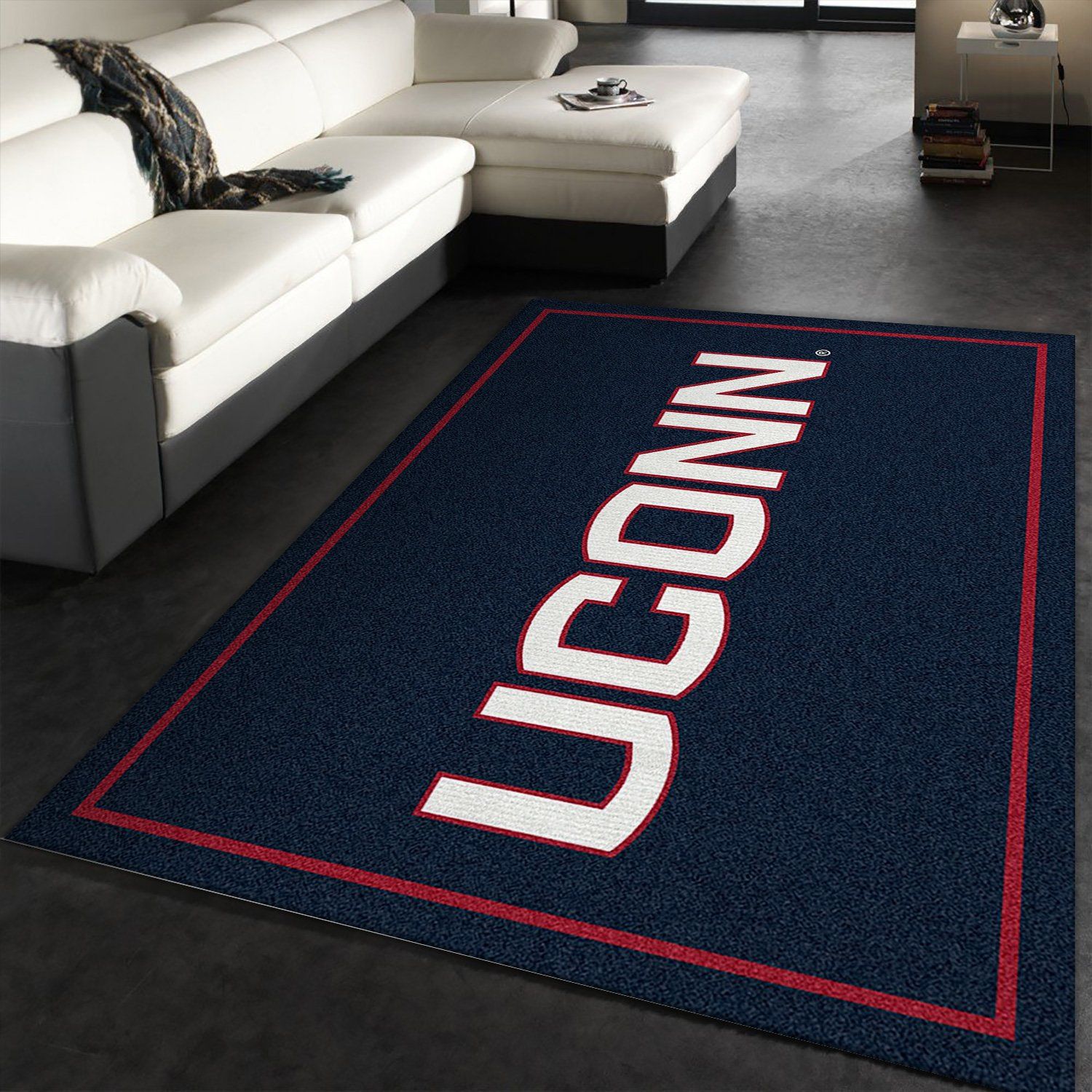 College Spirit Connecticut Sport Area Rug Team Logo Family Gift US Decor