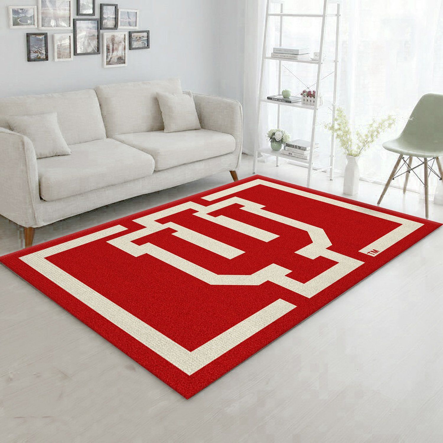 College Spirit Indiana Sport Area Rug For Christmas Team Logo Floor Decor Home Decor