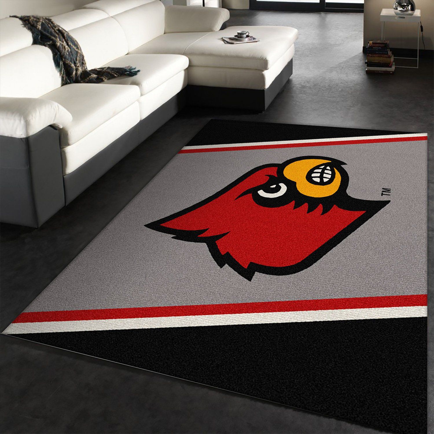 College Spirit Louisville Sport Area Rug Team Logo Floor Decor Home Decor