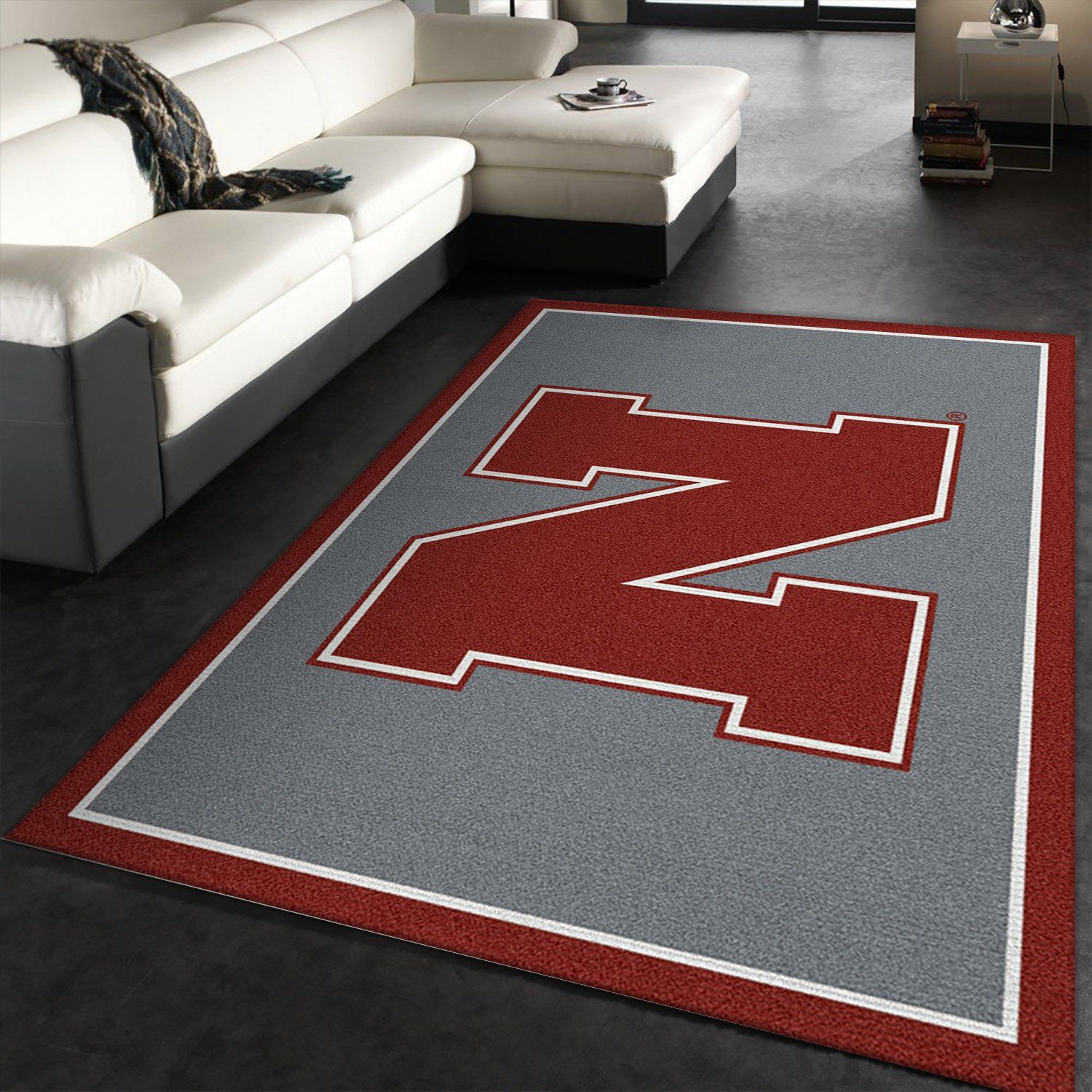 College Spirit Nebraska Sport Area Rug For Christmas Team Logo Floor Decor Home Decor