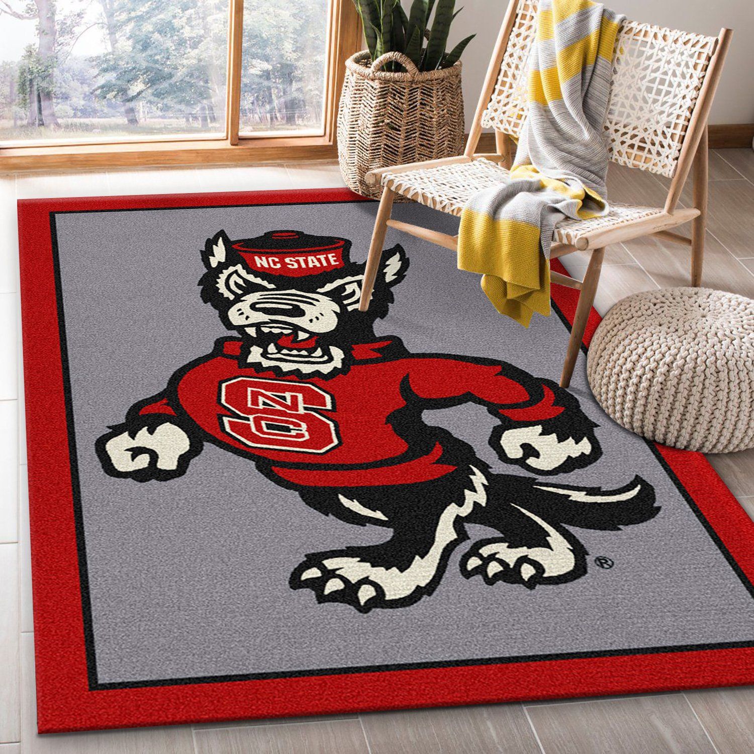 College Spirit North Carolina State Sport Area Rug For Christmas Team Logo Floor Decor Home Decor