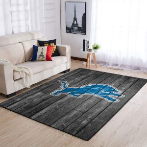 Detroit Lions Skyline Nfl Team Logos Living Room Carpet Rug Home