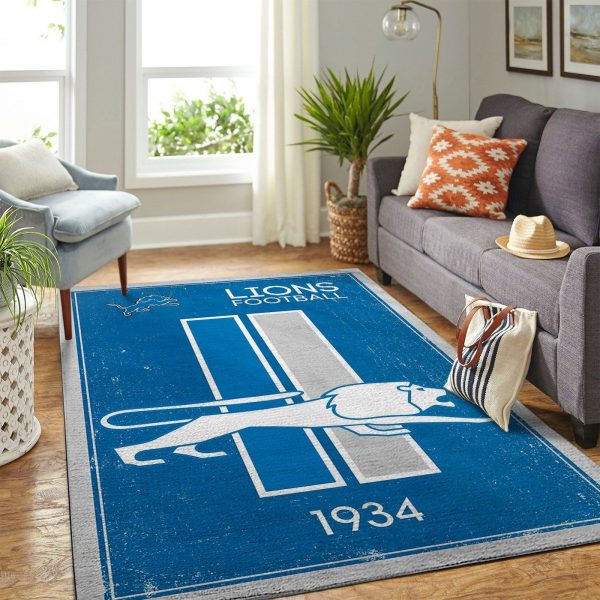 Detroit Lions Banner NFL Team Logo Rug Bedroom Rug Home Us Decor - Bring  Your Ideas, Thoughts And Imaginations Into Reality Today