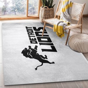 Detroit Lions Skyline Nfl Team Logos Living Room Carpet Rug Home