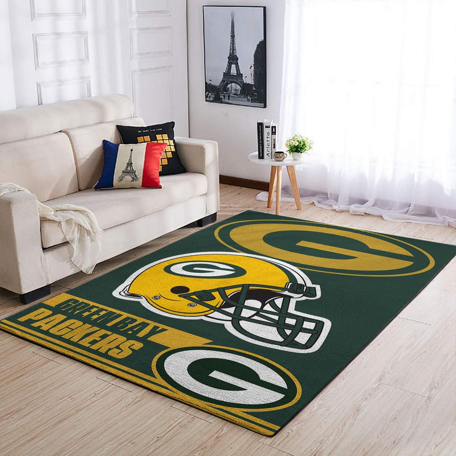 Green Bay Packers NFL Team Logo Helmet Nice Gift Home Decor Area Rug Rugs  For Living Room Rug Home Decor