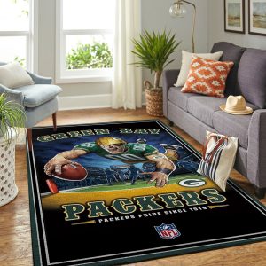 Green Bay Packers Rug Team Distressed