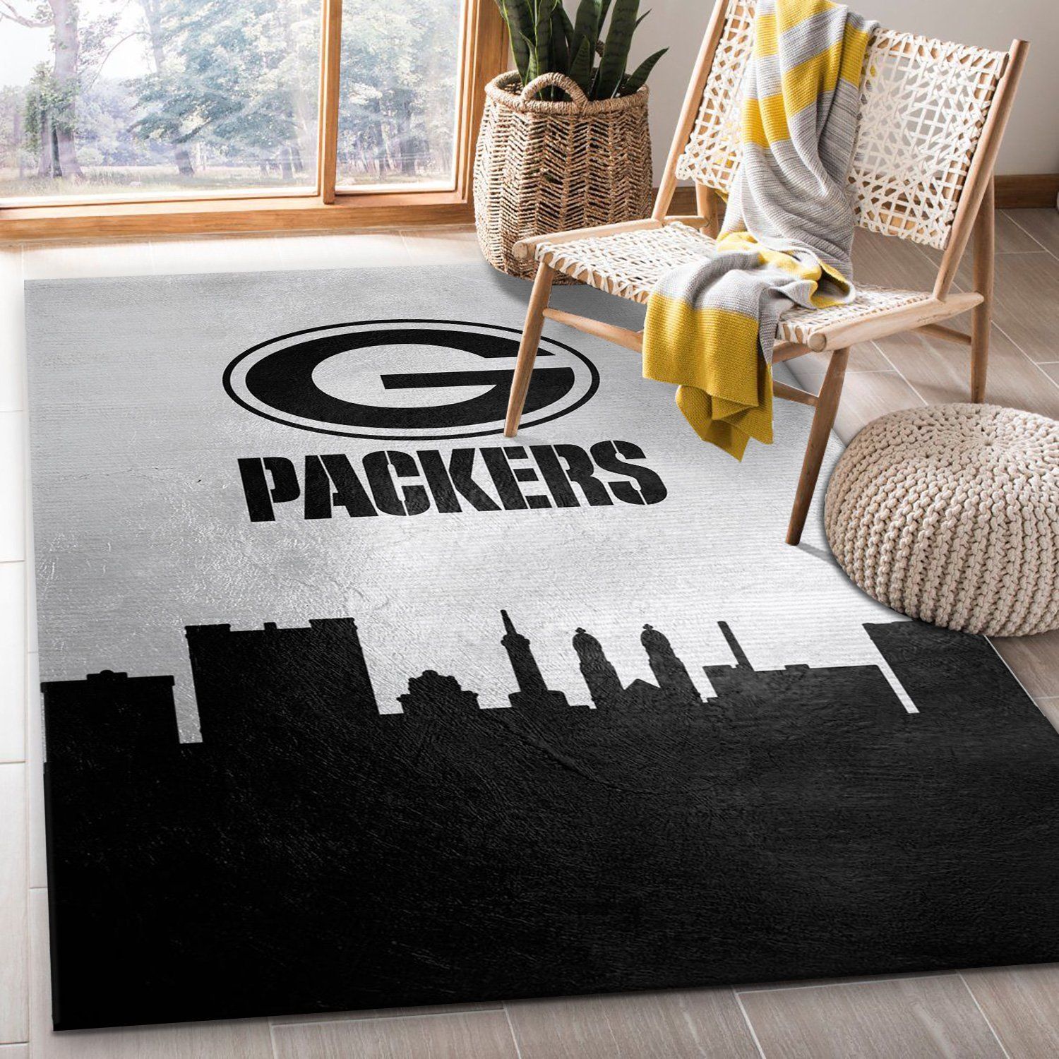 Green Bay Packers Area Rug Non-Slip Floor Mat Carpet Bedside Rug Front Door  Mat