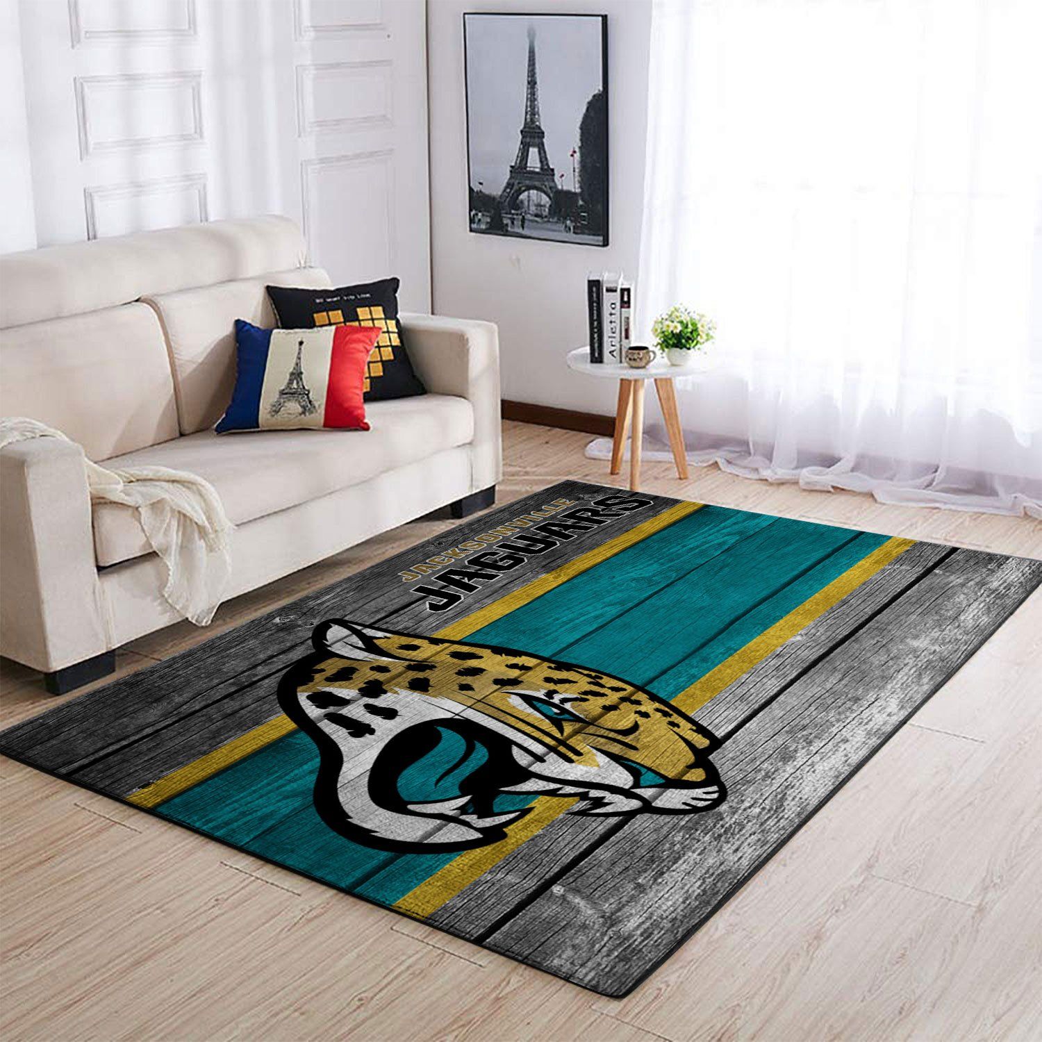 Jacksonville Jaguars Wood Nfl Football Team Area Rug For Gift Living Room  Rug Home US Decor