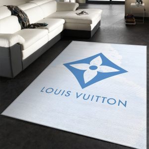 Blue & White Louis Vuitton Rug Home Decor - Storealimie - Medium